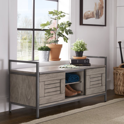Birder Linen Upholstered Storage Bench