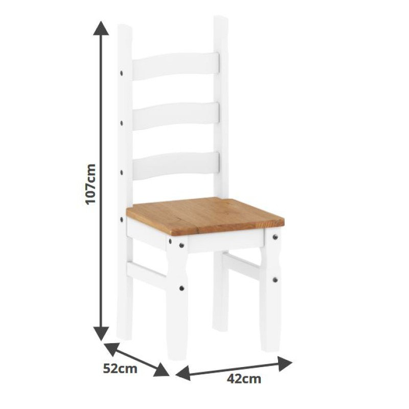 Corona 45cm H Solid Wood Side Chair, White
