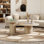 Simple round natural cave stone coffee table