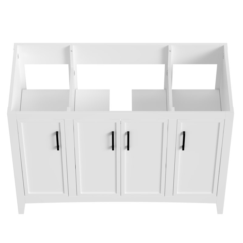 Meuble-lavabo moderne simple 48 po, sans lavabo, Blanc