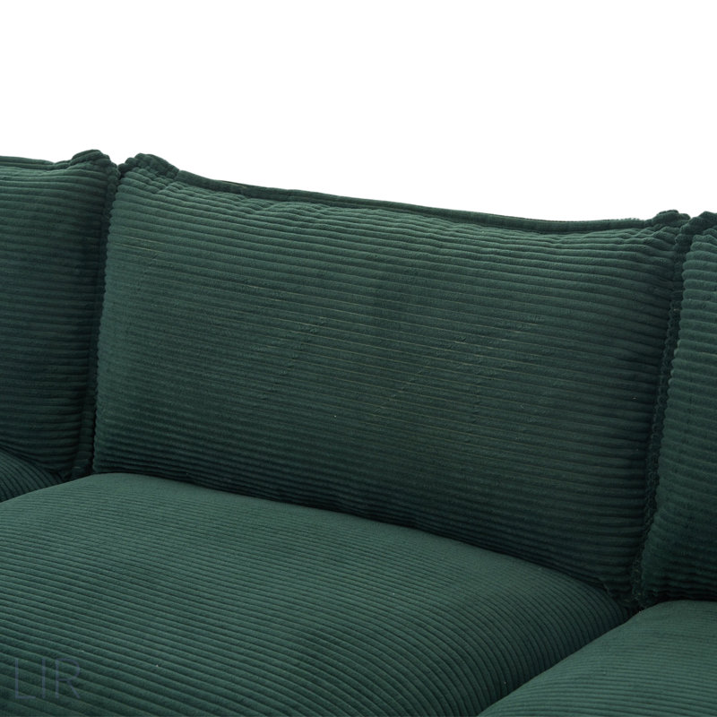 Oversized Modular Sectional Sofa With Movable Ottoman, 4-Seat Modern Corduroy Set, Convertible L-Shaped Couch For Versatile Living