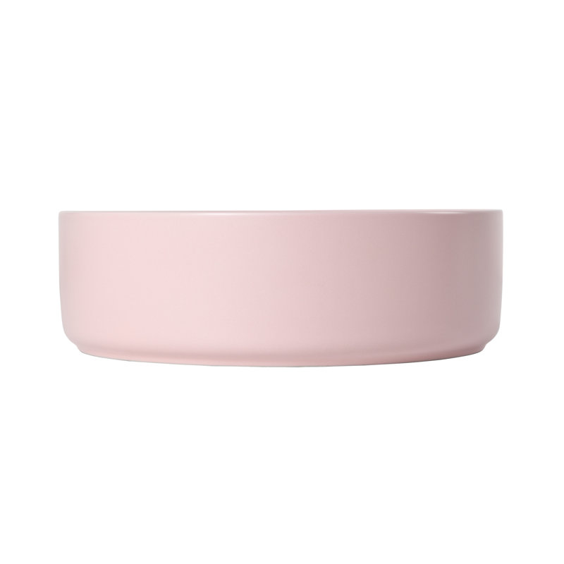Ceramic Circular Vessel Bathroom Sink Art Sink with Stylish Design, Pink