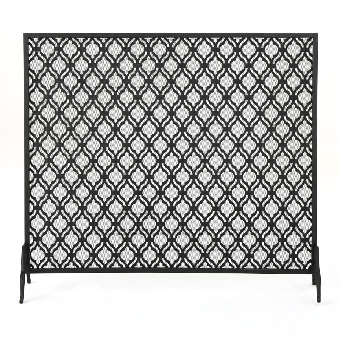 Tennison Single Panel Iron Fireplace Screen Fleur De Lis Living