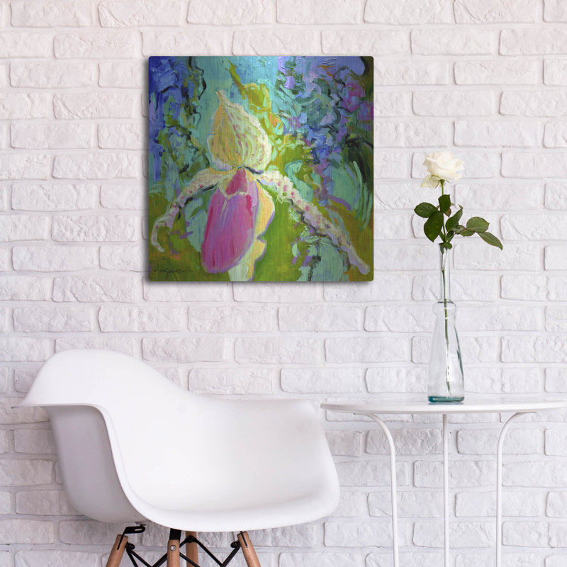 «Orchid House 2» par Dorothy Fagan, art mural en métal, H 24 po x l 24 po