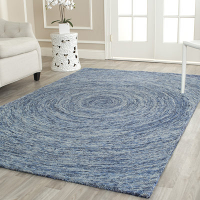 Ikat Hand Tufted Wool Abstract Rug