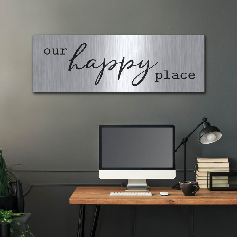 Trinx «Our Happy Place» par lettré & lignes, art mural en métal, H 16 po x l 48 po
