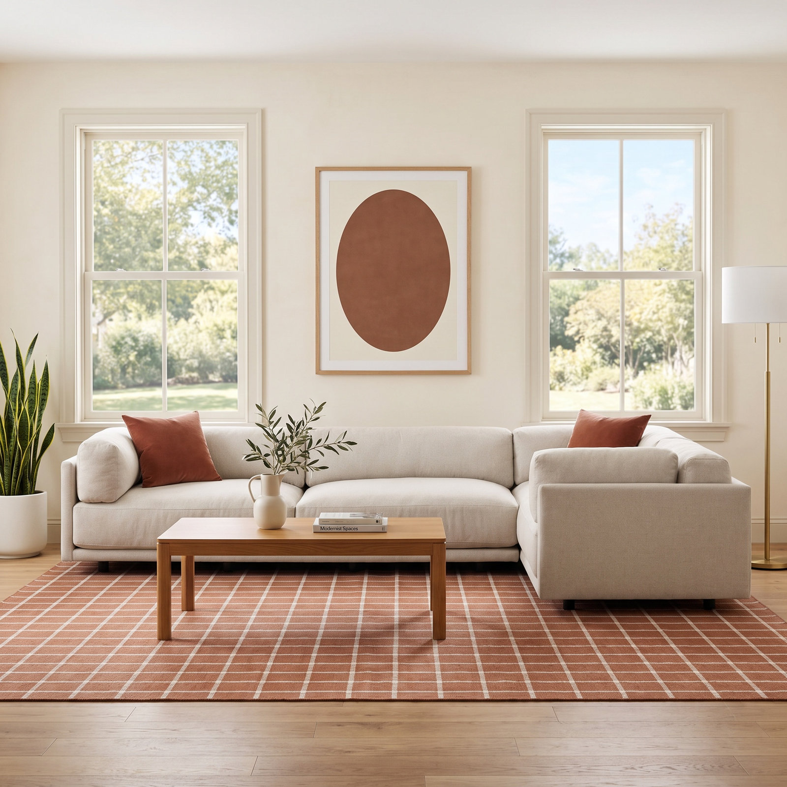 Sunday Upholstered L-Sectional, Left Hand Facing, Sanford Natural Linen