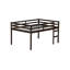 Full Rubber Wood Loft Bed With Ladder,Espresso
