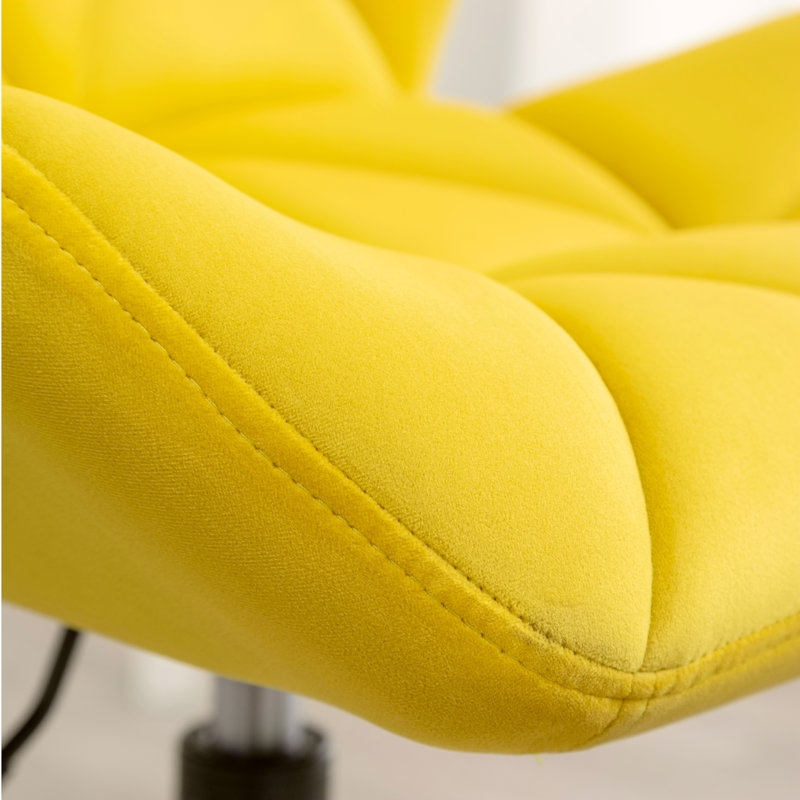 Chaise de bureau pivotante et capitonnée, Jaune