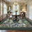 Zebra Green Washable Rugs 9X12 For Playroom Vintage Jungle Woodland Forest Safari Animal Print Rug Low Pile Botanical Kids Rugs For Living Room Kitchen Nursery Room-1222094106-1222094109