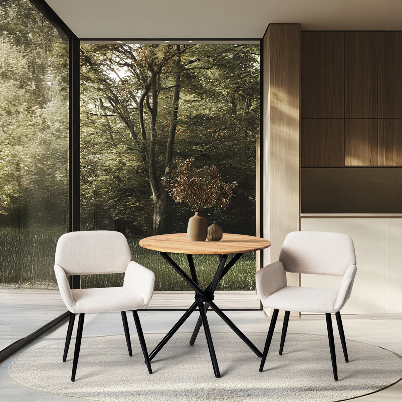 Parowan 46cm H Upholstered Metal Parsons Chair in Beige