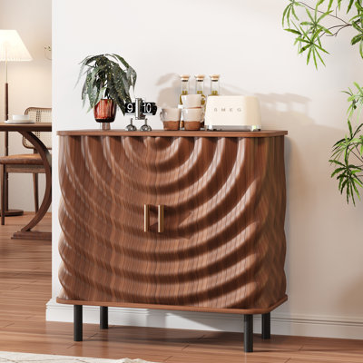 Modern Walnut Sideboard Buffet Cabinet For Dining Room