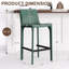 Tabouret de bar H 26 po entièrement assemblé, tabouret de bar rembourré en cuir Saddle avec siège rembourré, tabouret de bar à hauteur de comptoir avec repose-pieds à structure en métal pour îlot de cuisine, vert-2110897007-2110765625