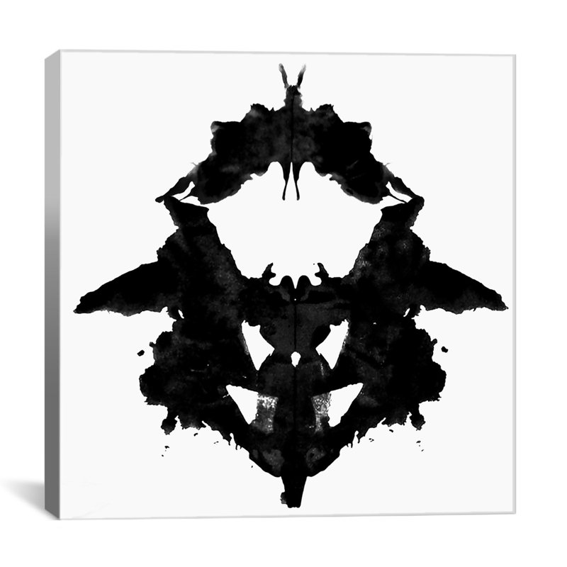 «Albree Modern Dancing Butterfly Inkblots», impression sur toile, H 18 po x l 18 po x P 1,5 po, Toile tendue, Pas de tapis