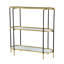 Console 48,5 x 16,5 x 50 po à 3 niveaux, tablette miroir en or noir