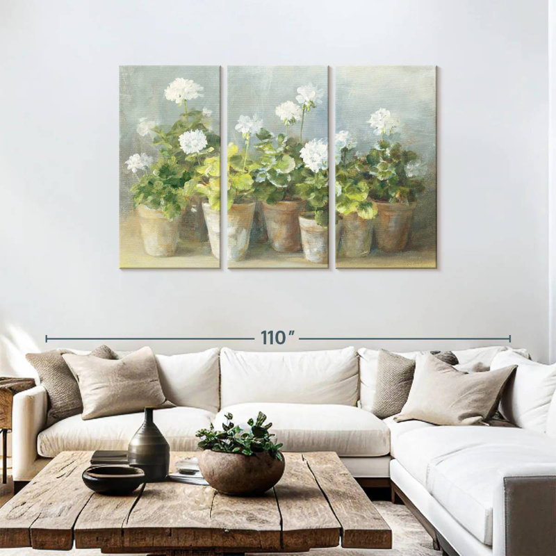 Harnek Geraniums Crop, 48" H x 74" W