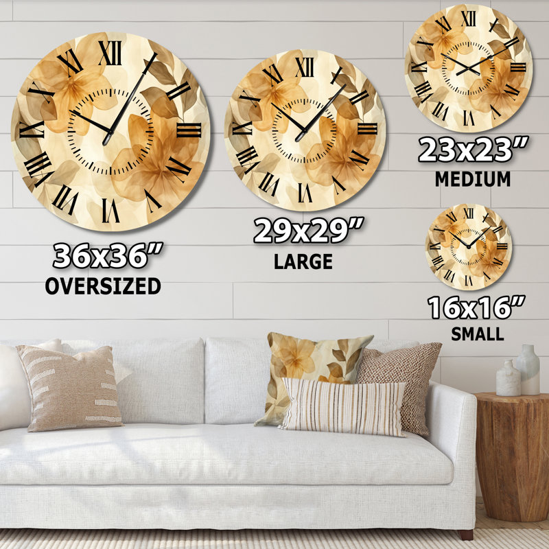 Horloge murale Caramel Botanical Fade II, Médium