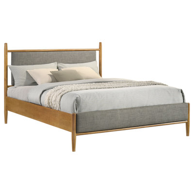 Grand lit plateforme Mason de 46 po gris et brun clair
