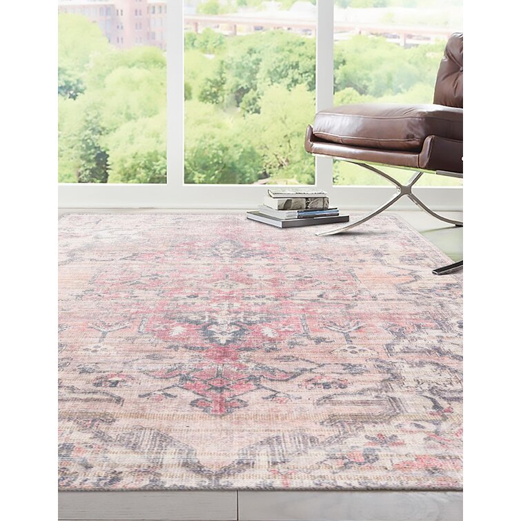 Engelman Oriental Beige/Pink Area Rug Mistana Rug Size: Rectangle 7'10 x 10