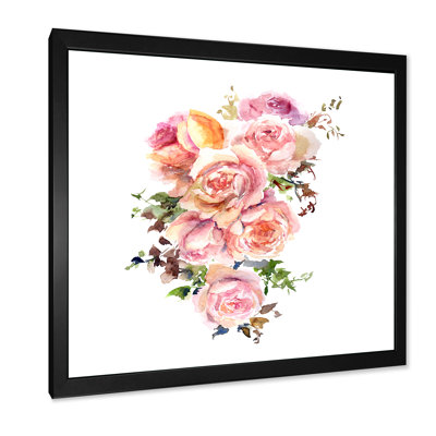 Fleurs roses, peinture sur toile