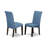5 Piece Dining Room Table Set Includes a Round Kitchen Table with Pedestal and 4 Blue Color Linen Fabric Parson Dining Chairs, 42x42 Inch, Cappuccino-82180121-129437960-82180120