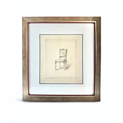The Paris Apartment Collection Antique Sketch No. 6: Louis XV Boudoir Chair with Floral Crest, Paris Atelier Drawing