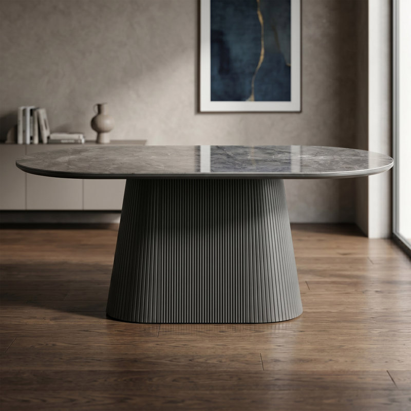 Decie Oval Stone Top Dining Table