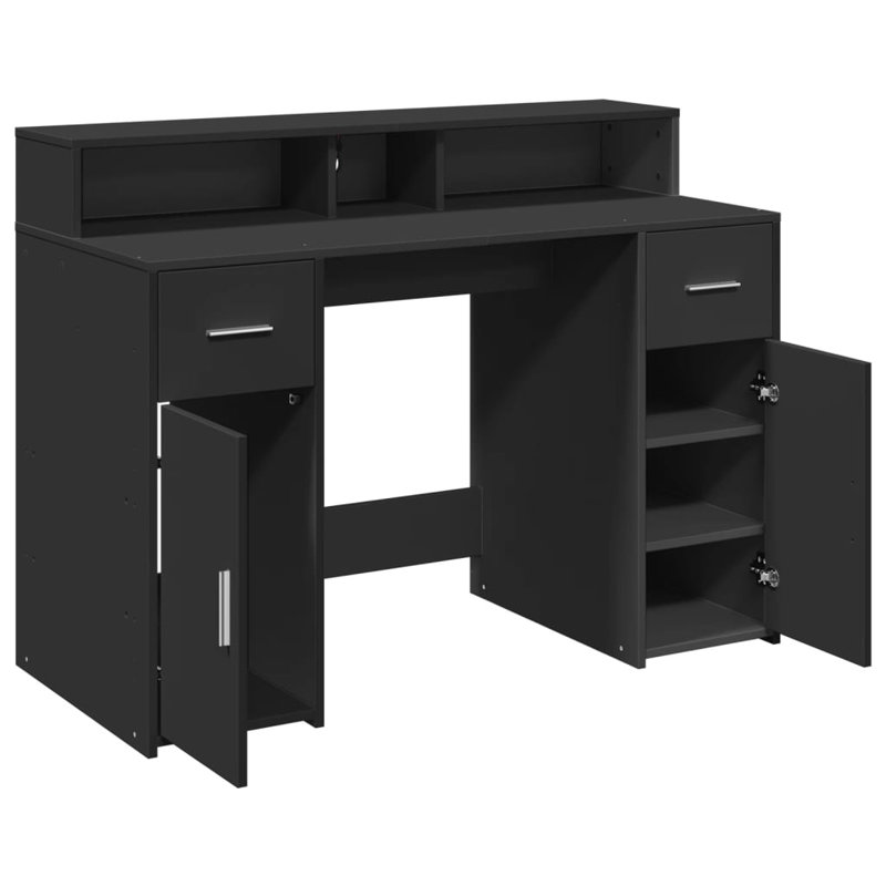 Computer Desk, Black, 91cm H x 120cm W x 55cm D