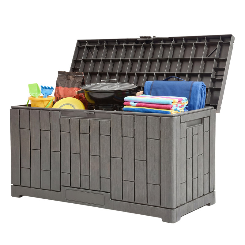 Boîte de rangement imperméable en résine Balconera, Marron clair