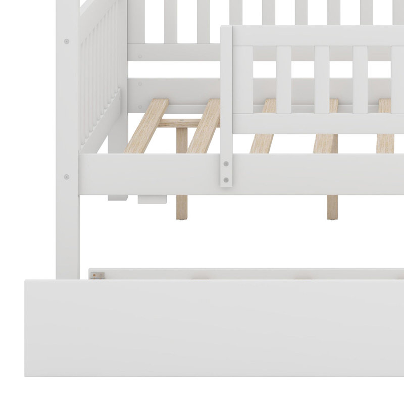 Lit en bois avec couchette, Blanc