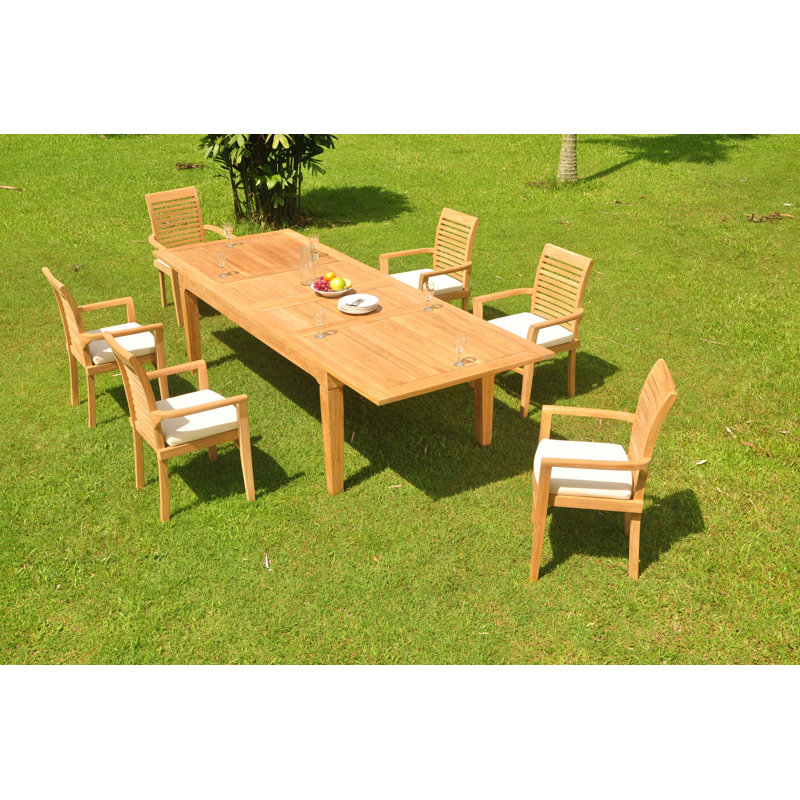 Knollview Outdoor 11 - Piece Teak Dining Set, 6