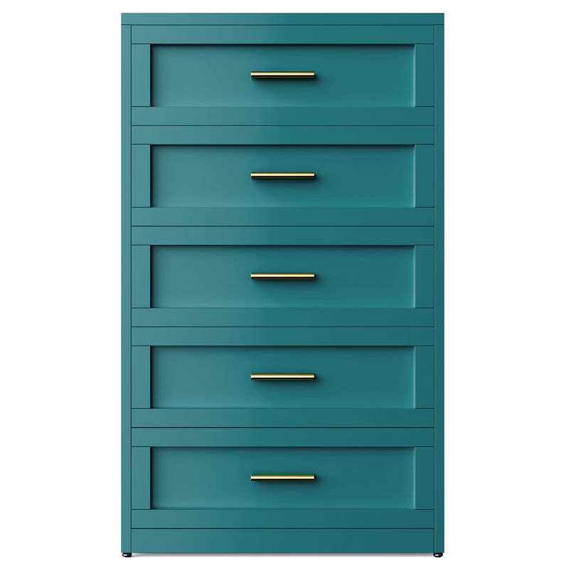   Metal 5-drawer Dressing Table, Blue