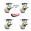 5 Inch Nylon Caster Set with Ball Bearing 4 Brake and 2 Swivel Lock SCC