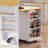 48Inch Large Kitchen Island With 2 Bar Stools, Power Outlet, Door Internal Storage Rack, Kitchen Storage Cart On 5 Wheels With Drop Leaf, 5 Open Side Racks, 2 Drawers,For Kitchen,Dining Room-612775957