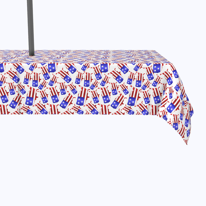 Trace Patriotica Puzzle Pieces Tablecloth, 120" x 60"