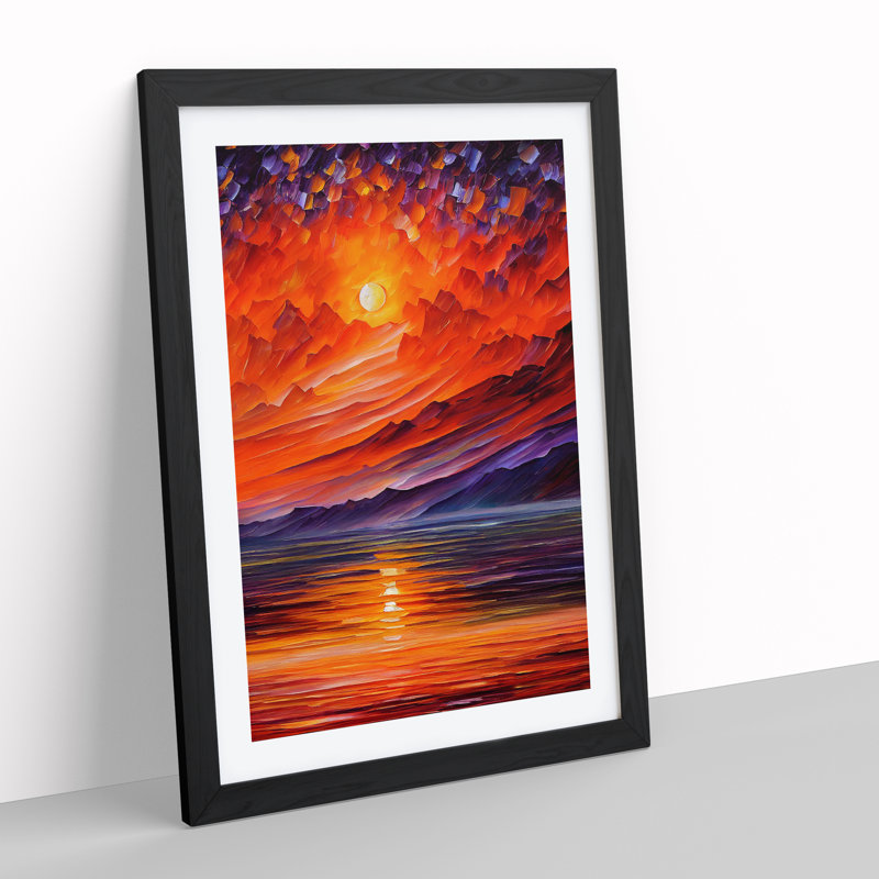 Ocean Sunset View No.4 - Framed Print, Black, 64cm H x 46cm W x 2cm D