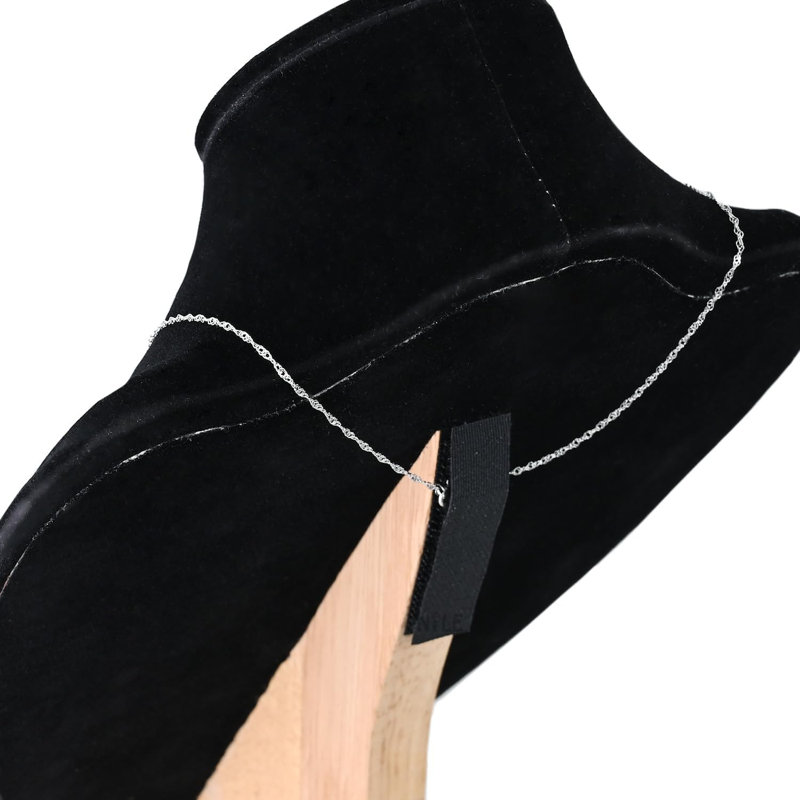 Porte-bijoux à collier, support à bijoux, présentoir à colliers, base en bois robuste, velours noir
