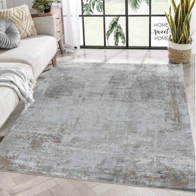 Tapis à branches abstraites beige / brun 8 pi x 10 pi (7 pi 9 po x 10 pi) Verona de Branch Branch Verona
