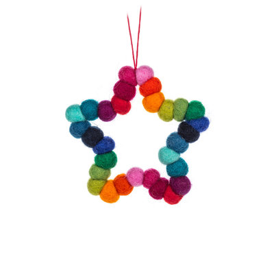 Ornement en forme d'étoile à pompons
