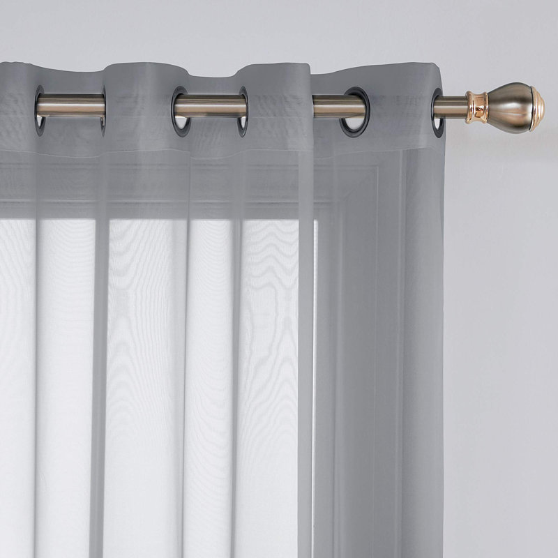 Gainsborough Sheer Curtain Pair, 52" W x 96" L, Gray
