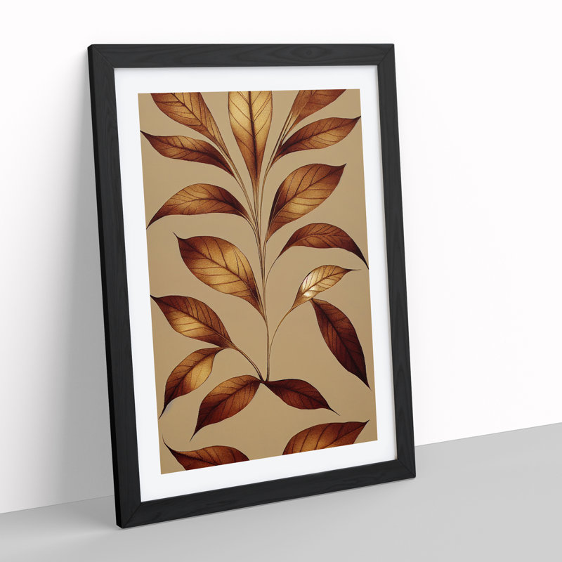 A Superb Leaves - Single Picture Frame Print, Black, 64cm H x 46cm W x 2cm D