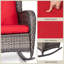 Chaise berçante d'extérieur en osier / rotin avec coussins Spencerian-1146111858