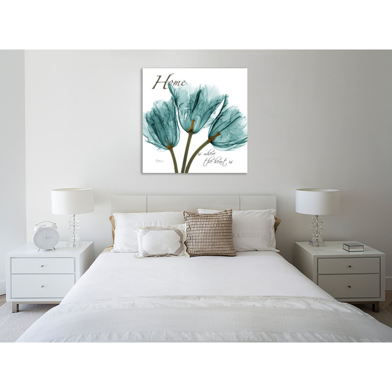 «Tulips Home», toile tendue par Albert Koetsier, H 12 po x l 12 po x P 1,5 po