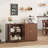 55" Modern Buffet Cabinet with Adjustable Shelves, Brown Wood Sideboard with Diamond Doors, Kitchen Coffee Bar Credenza-2139941609