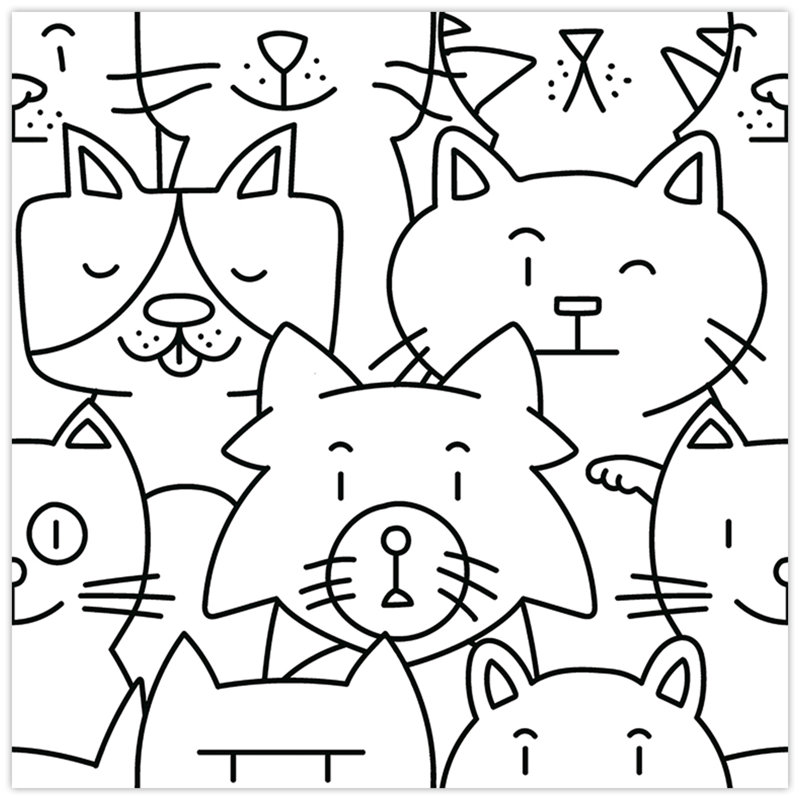 Oh My Cat 10" x 10" Porcelain Patterned Wall & Floor Tile