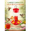 Mangeoire en verre pour colibris à suspendre à l'extérieur, mangeoire à nectar 8 oz avec 4 ports d'alimentation pour fleurs, protection contre les douves des fourmis, mangeoire à colibri suspendue résistante aux intempéries, remplissage et nettoyage faciles