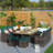 Jarhia 10 - Person Wicker Patio Dining Set with Rectangular Table , Cushions Included-71663855-72041102
