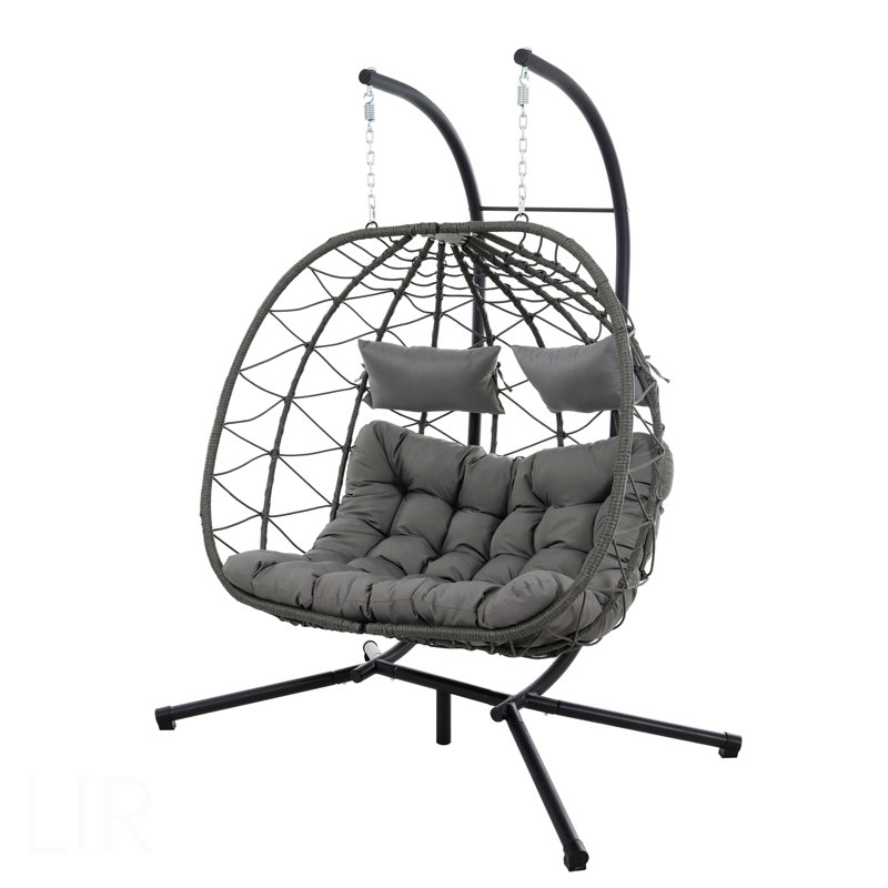 Fauteuil à œufs pour 2 personnes avec support Balancelle d'extérieur pour l'extérieur