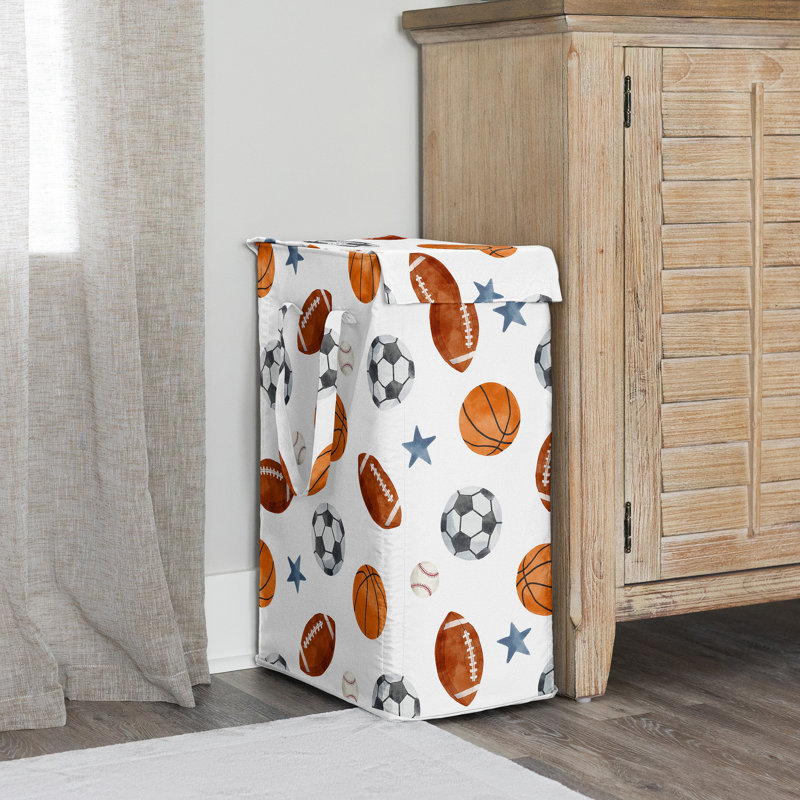 Panier à linge pliable en tissu avec poignées Watercolor Sports