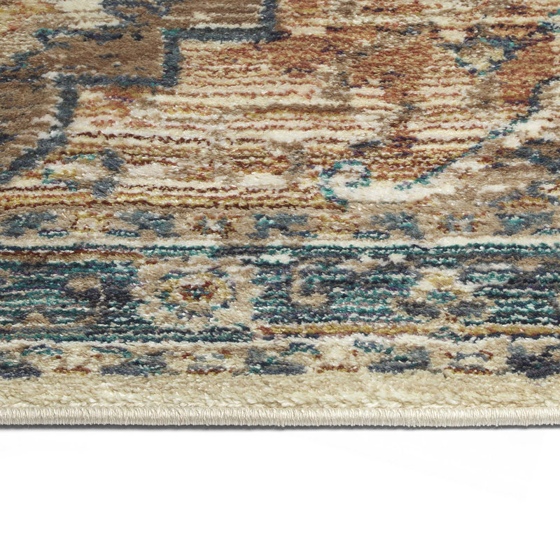 Tapis rectangulaire contemporain, transitionnel, oriental, texturé et vieilli 7 pi 10 po x 10 pi 10 po